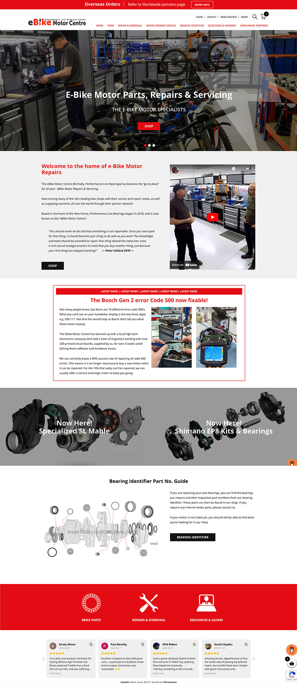 eBike Motor Centre ecommerce website